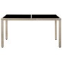 Set comedor de jardín 7 piezas y cojines ratán sintético beige