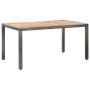 Set de comedor de jardín 7 pzas y cojines ratán sintético gris