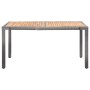 Set de comedor de jardín 7 pzas y cojines ratán sintético gris