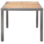 Set de comedor de jardín 7 pzas y cojines ratán sintético gris