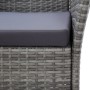 Set de comedor de jardín 7 pzas y cojines ratán sintético gris