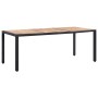 Set comedor de jardín 9 piezas y cojines ratán sintético negro