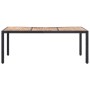 Set comedor de jardín 9 piezas y cojines ratán sintético negro