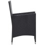 Set comedor de jardín 9 piezas y cojines ratán sintético negro
