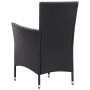 Set comedor de jardín 9 piezas y cojines ratán sintético negro