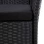 Set comedor de jardín 9 piezas y cojines ratán sintético negro