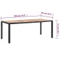 Set comedor de jardín 9 piezas y cojines ratán sintético negro