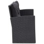 Set muebles de jardín 6 piezas y cojines ratán sintético negro