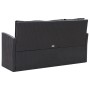 Set muebles de jardín 6 piezas y cojines ratán sintético negro