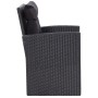 Set muebles de jardín 6 piezas y cojines ratán sintético negro