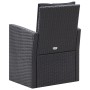 Set muebles de jardín 6 piezas y cojines ratán sintético negro