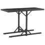 Set comedor de jardín 3 piezas y cojines ratán sintético negro