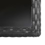 Set comedor de jardín 3 piezas y cojines ratán sintético negro