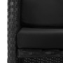 Set comedor de jardín 3 piezas y cojines ratán sintético negro