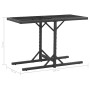 Set comedor de jardín 3 piezas y cojines ratán sintético negro