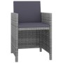 Set de comedor de jardín 11 pzas y cojines ratán sintético gris