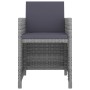 Set de comedor de jardín 11 pzas y cojines ratán sintético gris