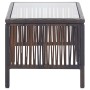 Set muebles de jardín 4 piezas y cojines ratán sintético marrón