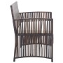 Set muebles de jardín 4 piezas y cojines ratán sintético marrón