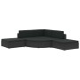 Set muebles de jardín y cojines 6 piezas ratán sintético negro