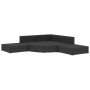 Set muebles de jardín y cojines 6 piezas ratán sintético negro