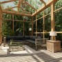 Set de muebles de jardín 6 pzas y cojines ratán sintético gris