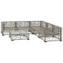Set de muebles de jardín 6 pzas y cojines ratán sintético gris