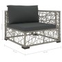 Set de muebles de jardín 6 pzas y cojines ratán sintético gris