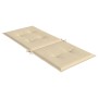 Cojín silla de jardín respaldo alto 4 uds tela beige 120x50x3cm