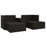 Set muebles de jardín 5 piezas y cojines ratán sintético marrón