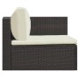 Set muebles de jardín 5 piezas y cojines ratán sintético marrón