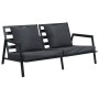 Muebles de jardín 5 pzas y cojines de aluminio gris oscuro