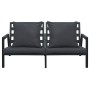 Muebles de jardín 5 pzas y cojines de aluminio gris oscuro