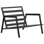 Muebles de jardín 5 pzas y cojines de aluminio gris oscuro