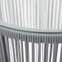 Set mesa y sillas de jardín 3 pzas y cojines ratán PE gris