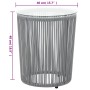Set mesa y sillas de jardín 3 pzas y cojines ratán PE gris