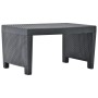 Juego de muebles de jardín 3 piezas plástico gris antracita