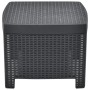 Juego de muebles de jardín 3 piezas plástico gris antracita