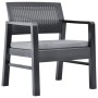 Juego de muebles de jardín 3 piezas plástico gris antracita
