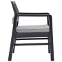 Juego de muebles de jardín 3 piezas plástico gris antracita