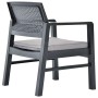 Juego de muebles de jardín 3 piezas plástico gris antracita
