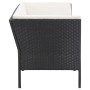 Set muebles de jardín 6 piezas y cojines ratán sintético negro