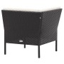 Set muebles de jardín 6 piezas y cojines ratán sintético negro