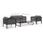 Muebles jde ardín 5 pzas y cojines ratán sintético antracita