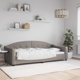 Sofá cama sin colchón tela taupe 90x200 cm