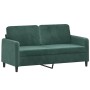 Sofá de 2 plazas con cojines terciopelo verde oscuro 140 cm