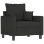 Sillón con taburete tela negro 60 cm