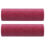 Sofá de 3 plazas con cojines terciopelo rojo tinto 180 cm