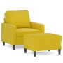 Sillón con taburete terciopelo amarillo 60 cm