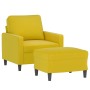 Sillón con taburete terciopelo amarillo 60 cm